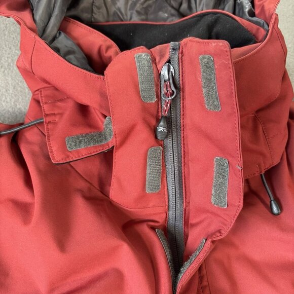 Chlorophylle Jacket Mens M Red Gray Winter Coat Insulated Hooded Outdoors Nature - Picture 5 of 16